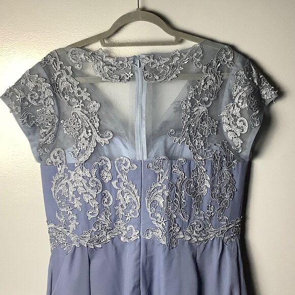 Elegant Gown Gallery Women 16 Wedding Dress Lace Bodice Chiffon Skirt  Blue NEW - Picture 9 of 10